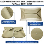 Bar Stool Covers 4 less EZGO Marathon Golf Cart Front Seat Cover Replacement Set Made with Premium Marine Grade Vinyl - Staple On Installation