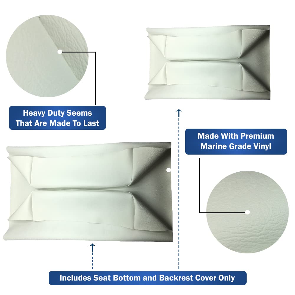 Club Car Pre-2000 DS Golf Cart Front Replacement Seat Cover Set Made with Marine Grade Vinyl - Staple On Installation