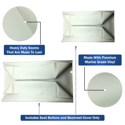 Club Car Pre-2000 DS Golf Cart Front Replacement Seat Cover Set Made with Marine Grade Vinyl - Staple On Installation