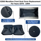 Bar Stool Covers 4 less EZGO Marathon Golf Cart Front Seat Cover Replacement Set Made with Premium Marine Grade Vinyl - Staple On Installation