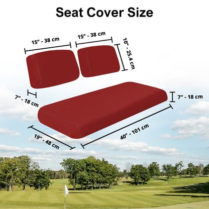 Club Car Pre-2000 DS Golf Cart Front Replacement Seat Cover Set Made with Marine Grade Vinyl - Staple On Installation