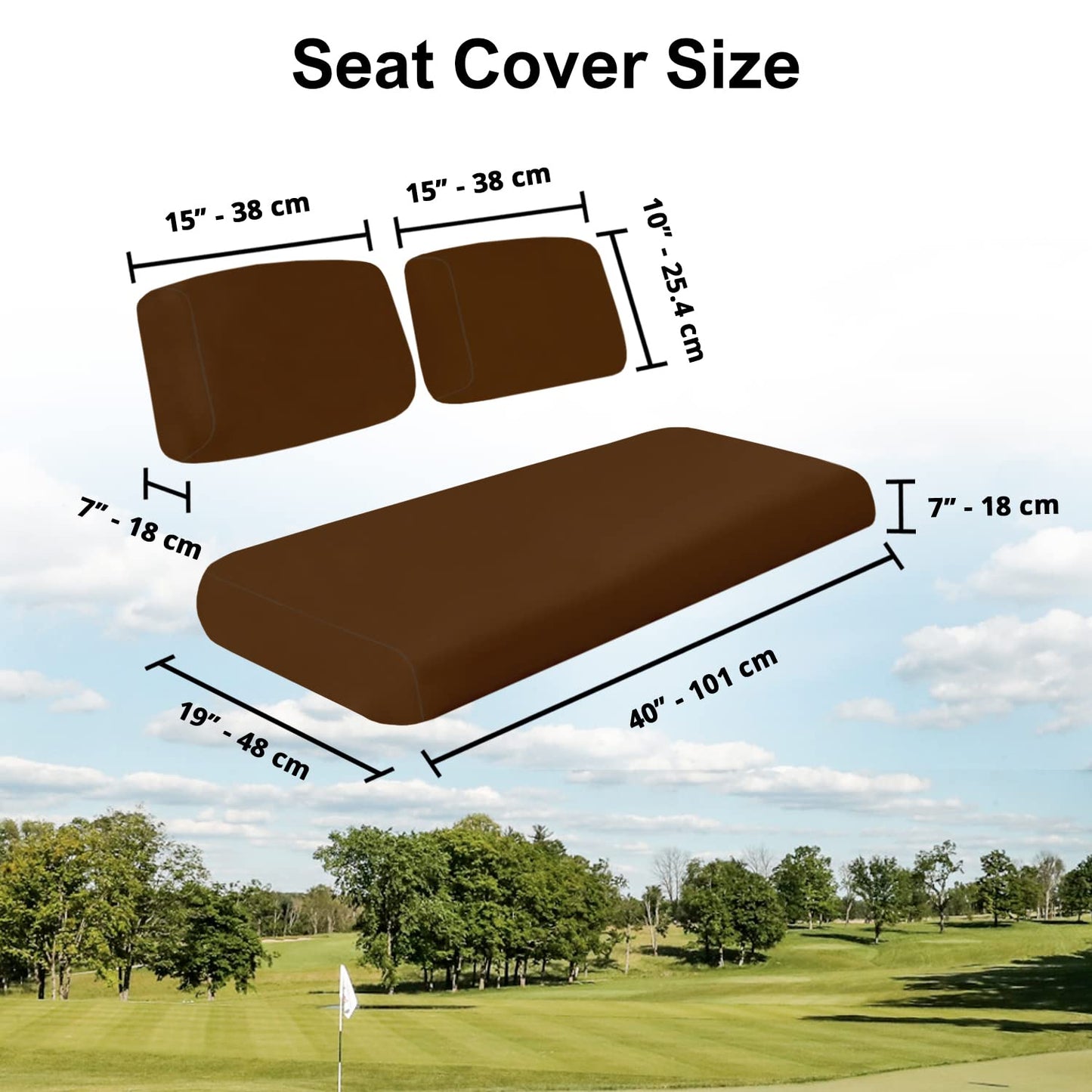 Club Car Pre-2000 DS Golf Cart Front Replacement Seat Cover Set Made with Marine Grade Vinyl - Staple On Installation