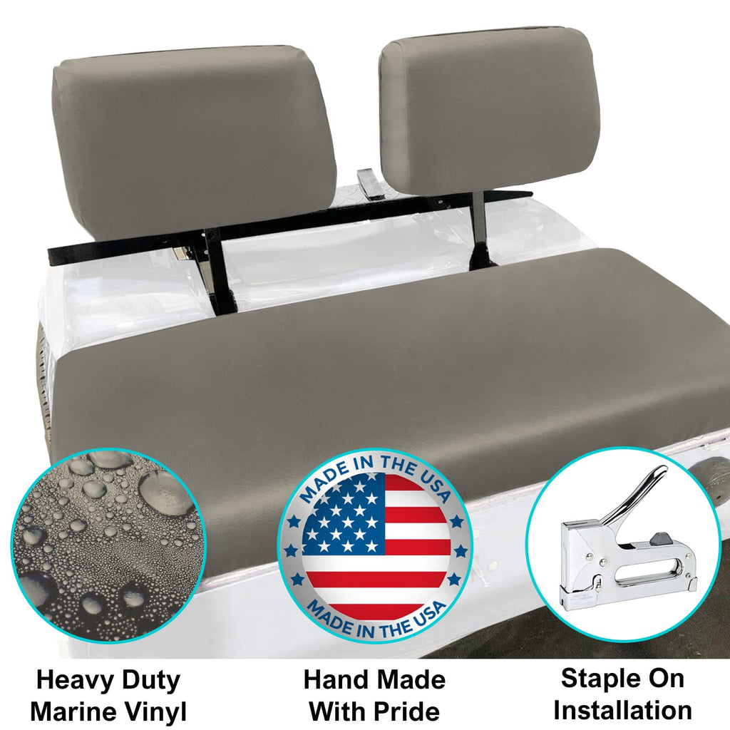 Bar Stool Covers 4 less EZGO Marathon Golf Cart Front Seat Cover Replacement Set Made with Premium Marine Grade Vinyl - Staple On Installation