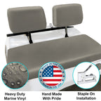 Bar Stool Covers 4 less EZGO Marathon Golf Cart Front Seat Cover Replacement Set Made with Premium Marine Grade Vinyl - Staple On Installation