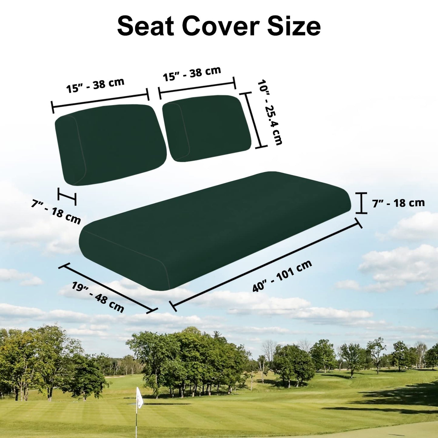 Club Car Pre-2000 DS Golf Cart Front Replacement Seat Cover Set Made with Marine Grade Vinyl - Staple On Installation