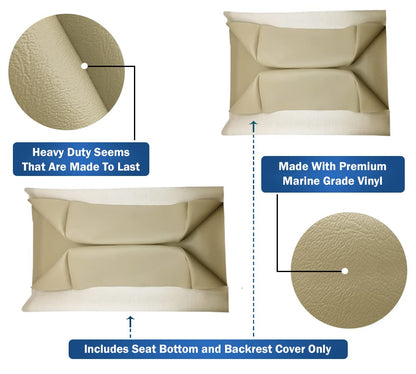 Club Car Pre-2000 DS Golf Cart Front Replacement Seat Cover Set Made with Marine Grade Vinyl - Staple On Installation