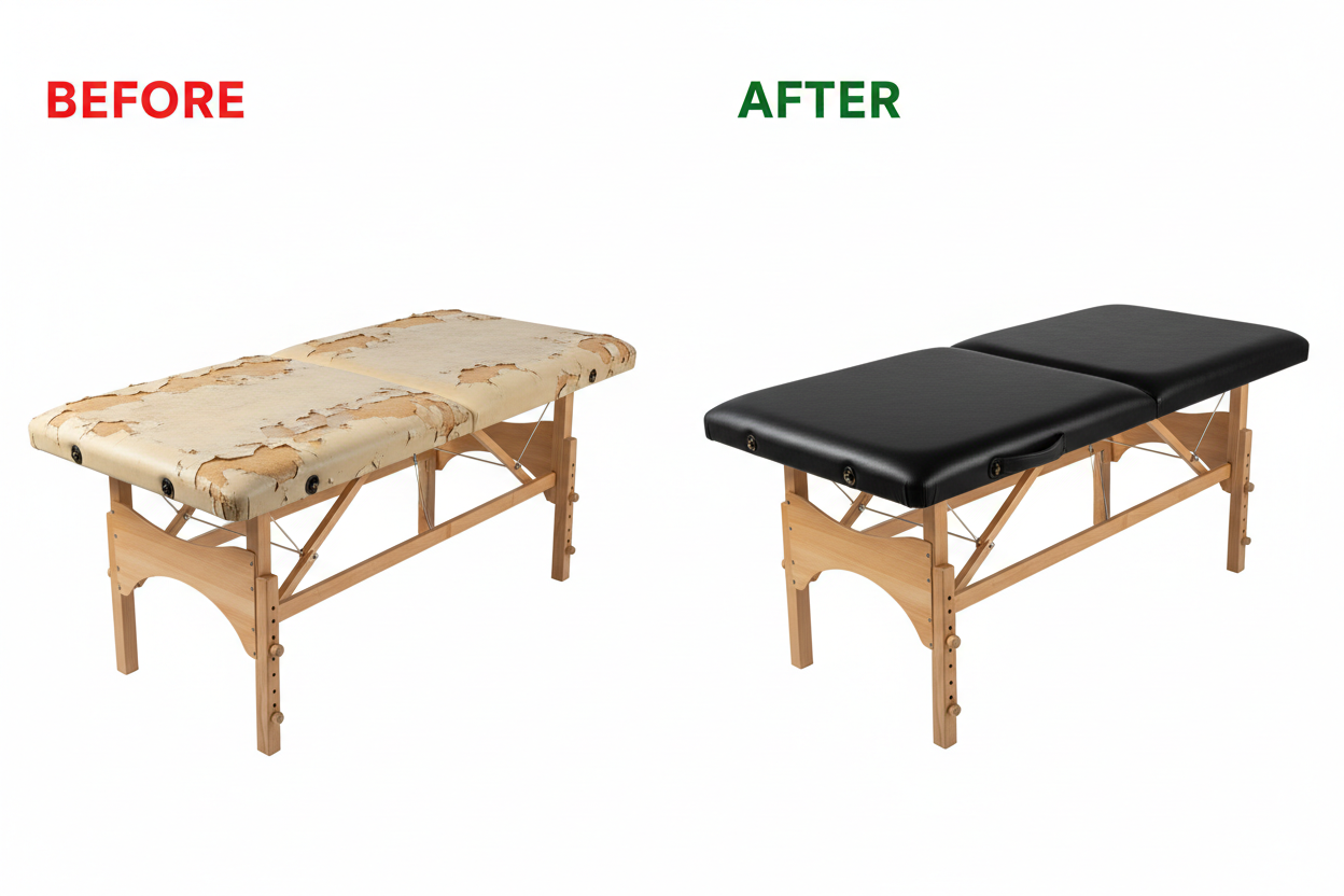 Before & After Flat Top Exam Table Vinyl