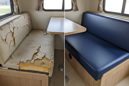 Before and After RV Dinette Cover