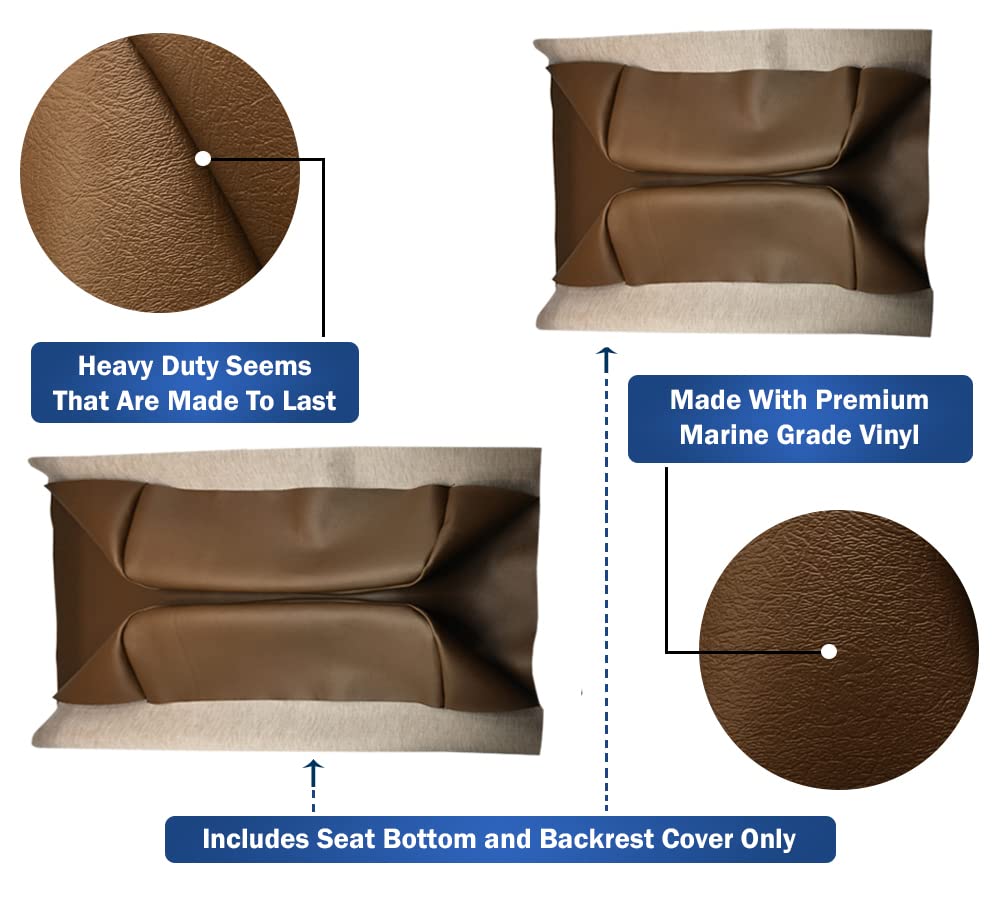 Club Car Pre-2000 DS Golf Cart Front Replacement Seat Cover Set Made with Marine Grade Vinyl - Staple On Installation