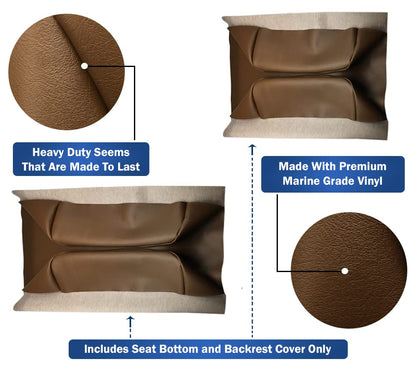 Club Car Pre-2000 DS Golf Cart Front Replacement Seat Cover Set Made with Marine Grade Vinyl - Staple On Installation