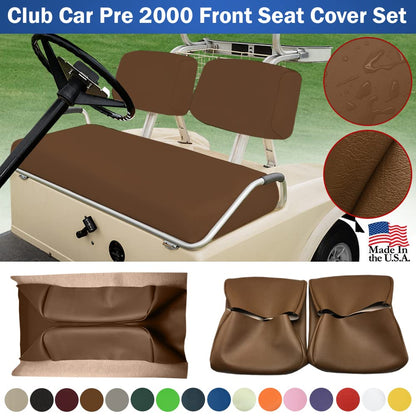 Club Car Pre-2000 DS Golf Cart Front Replacement Seat Cover Set Made with Marine Grade Vinyl - Staple On Installation