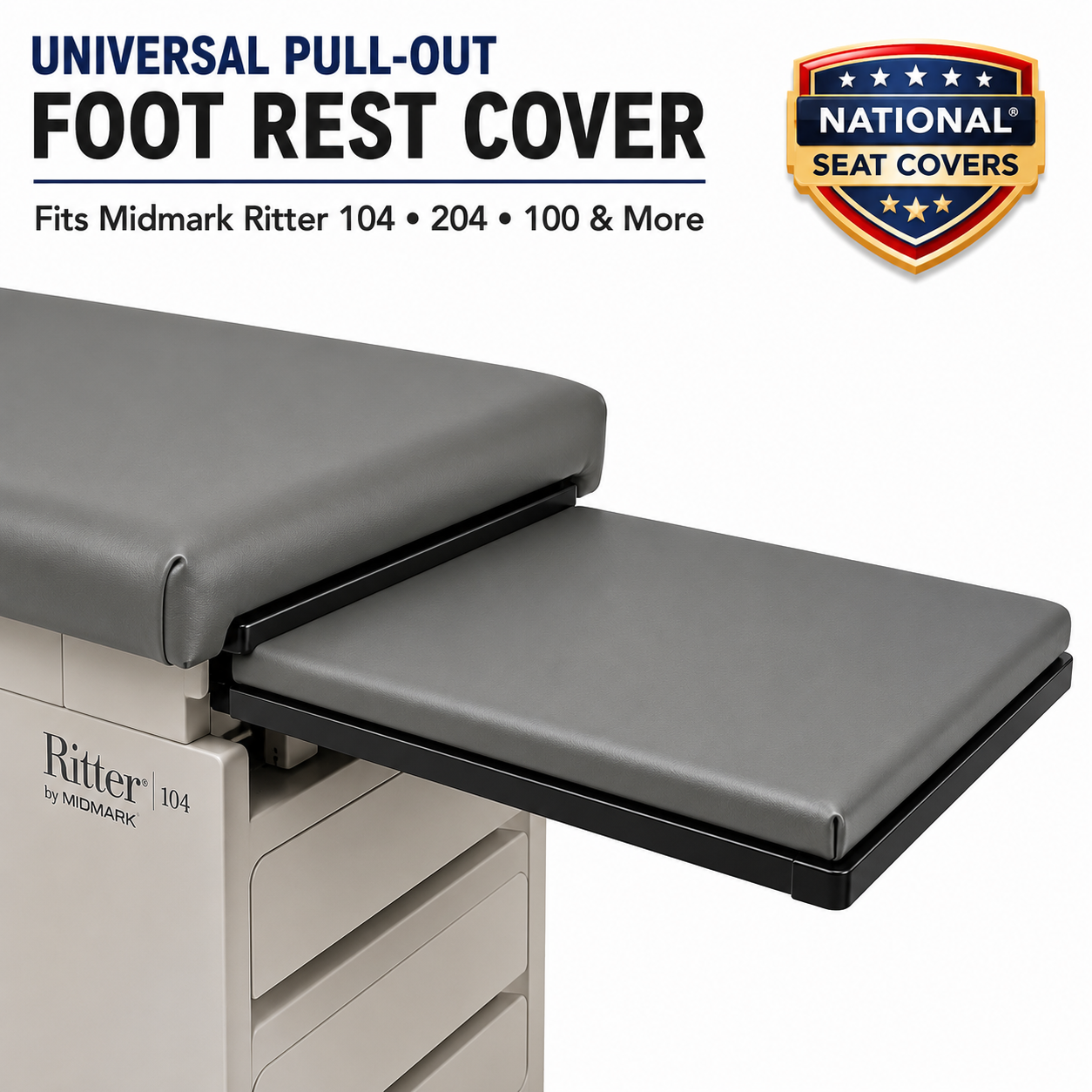 Midmark Ritter Replacement Pull-Out Footrest Vinyl Cover