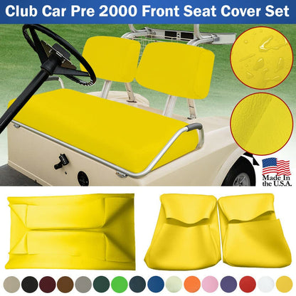 Club Car Pre-2000 DS Golf Cart Front Replacement Seat Cover Set Made with Marine Grade Vinyl - Staple On Installation