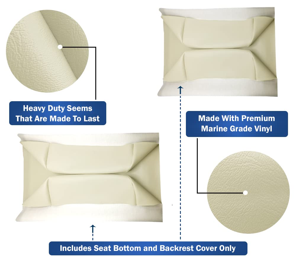 Club Car Pre-2000 DS Golf Cart Front Replacement Seat Cover Set Made with Marine Grade Vinyl - Staple On Installation