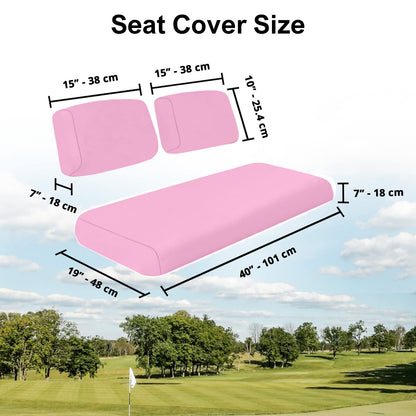 Club Car Pre-2000 DS Golf Cart Front Replacement Seat Cover Set Made with Marine Grade Vinyl - Staple On Installation