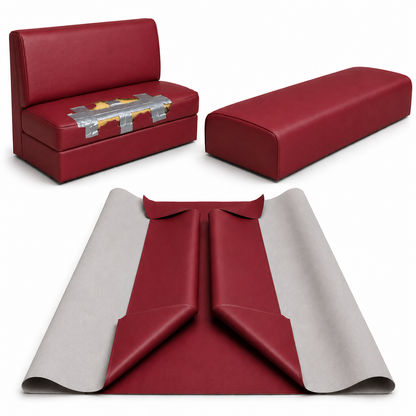 DIY Restaurant Booth Commercial Grade Vinyl Seat Bottom Replacement Cover - DIY STAPLE ON Installation