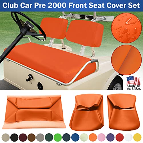 Club Car Pre-2000 DS Golf Cart Front Replacement Seat Cover Set Made with Marine Grade Vinyl - Staple On Installation