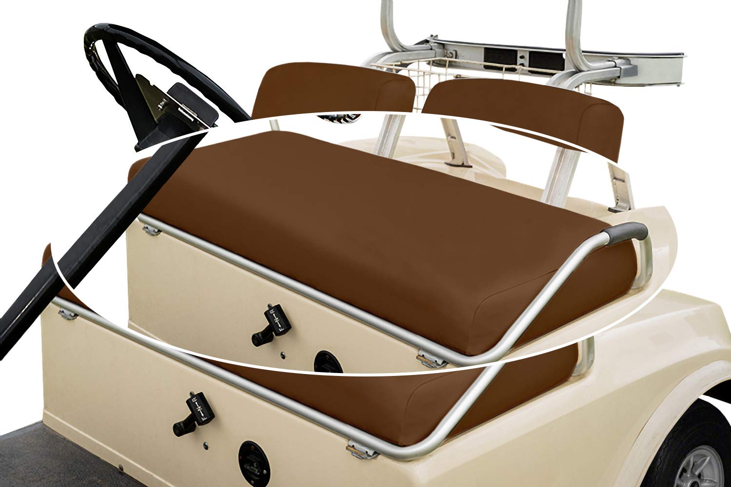 Front Seat Bottom Only Replacement Cover for Club Car Pre-2000 DS Golf Cart - Marine Grade Vinyl - DIY Staple On Installation