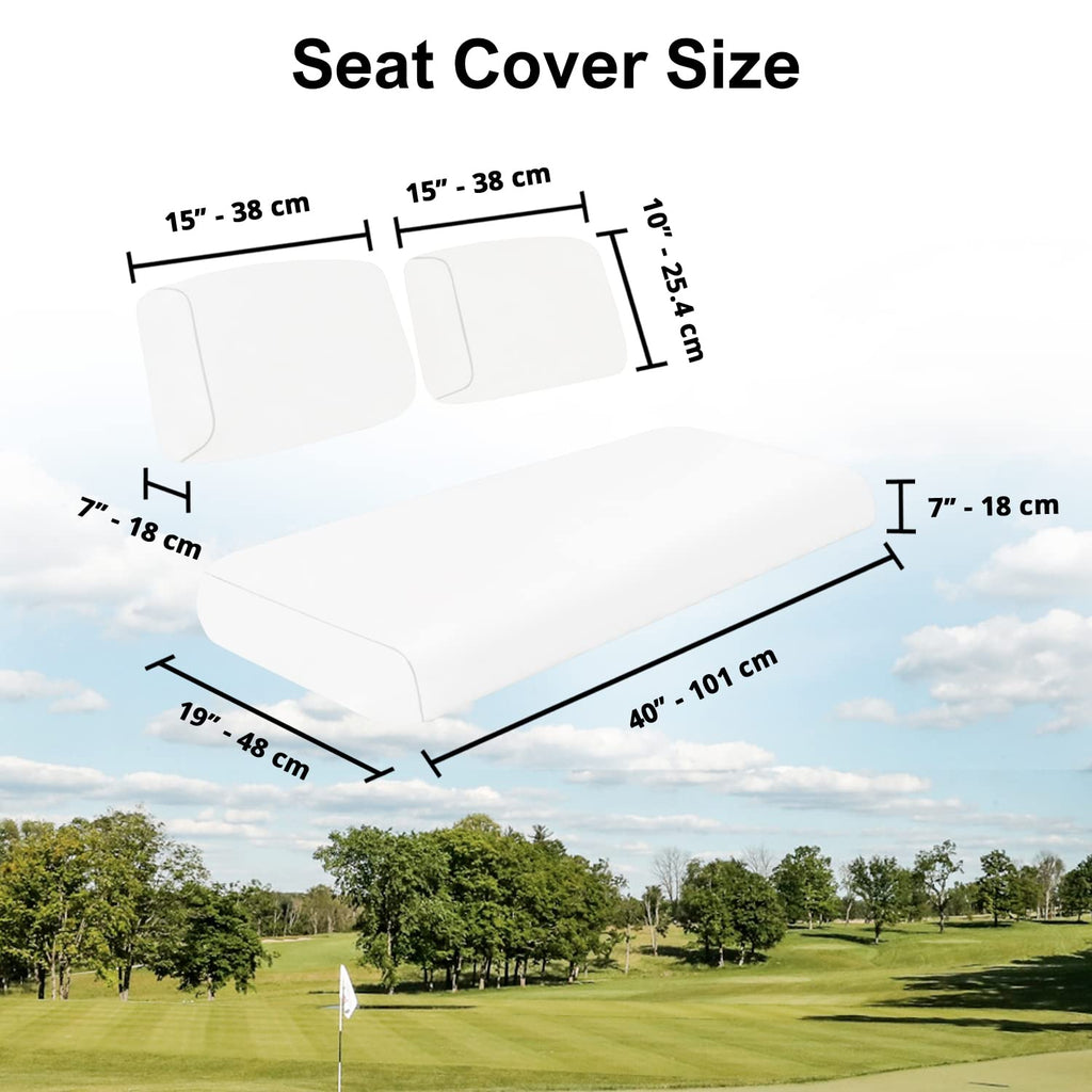Club Car Pre-2000 DS Golf Cart Front Replacement Seat Cover Set Made with Marine Grade Vinyl - Staple On Installation