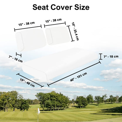 Club Car Pre-2000 DS Golf Cart Front Replacement Seat Cover Set Made with Marine Grade Vinyl - Staple On Installation