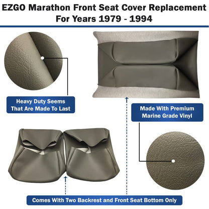 EZGO Marathon Golf Cart Front Seat Cover Set – Vinyl