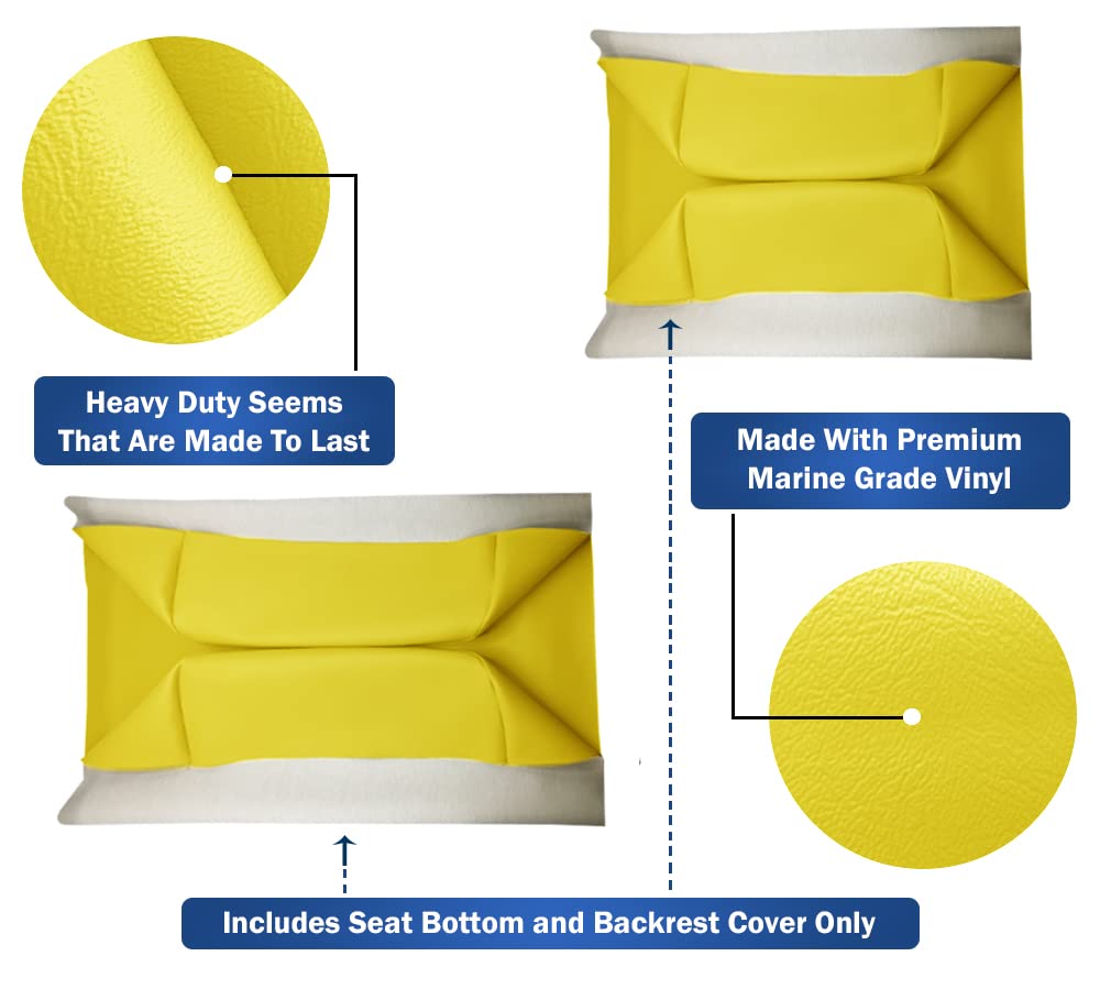 Club Car Pre-2000 DS Golf Cart Front Replacement Seat Cover Set Made with Marine Grade Vinyl - Staple On Installation