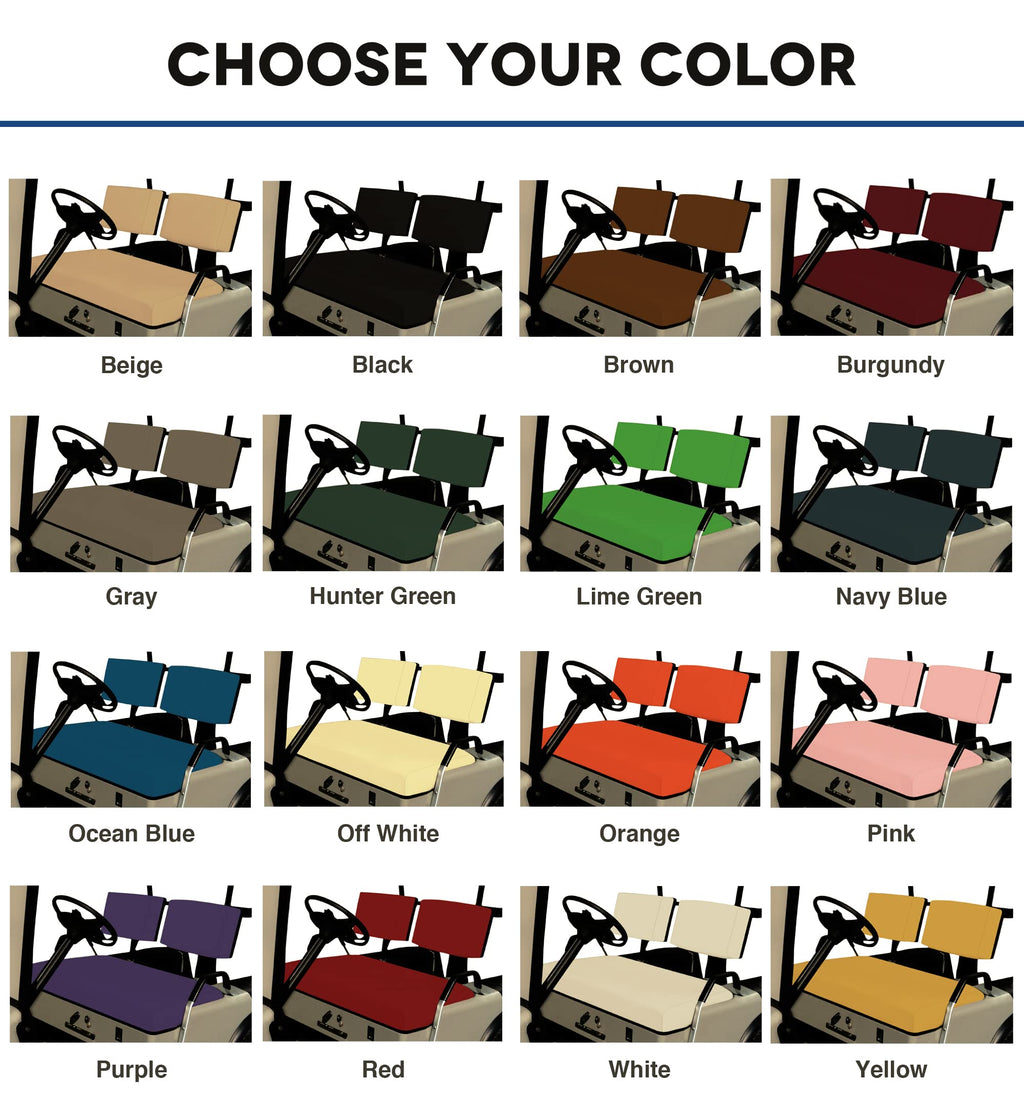 Bar Stool Covers 4 less EZGO Marathon Golf Cart Front Seat Cover Replacement Set Made with Premium Marine Grade Vinyl - Staple On Installation