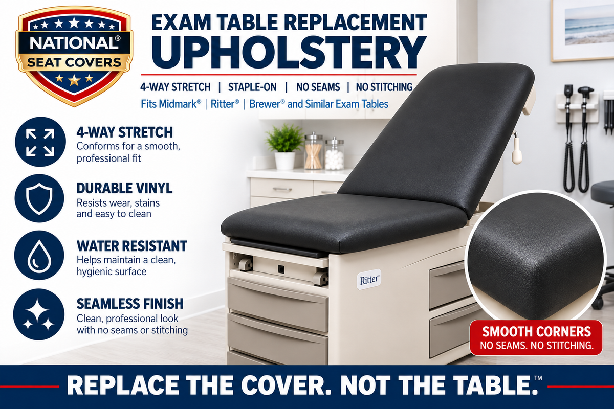 Universal Fit Exam Table Replacement Vinyl – 4-Way Stretch Upholstery