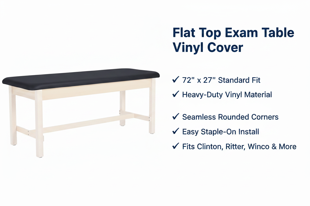 Flat Top Exam Table Vinyl Cover – Feature Callout Image
