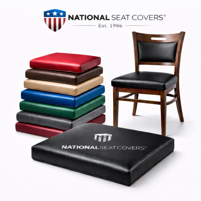 Commercial Heavy Duty Vinyl Restaurant Dining Chair Seat Cover – Pre Cut DIY Installation