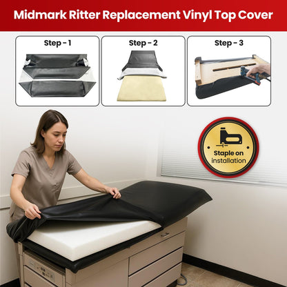 Midmark Ritter 204 Exam Table Replacement Cover – Staple-On Vinyl